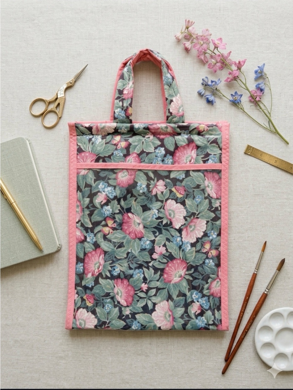 🌸 Beautiful Floral Craft & Sewing Organizer Bag 🌸
